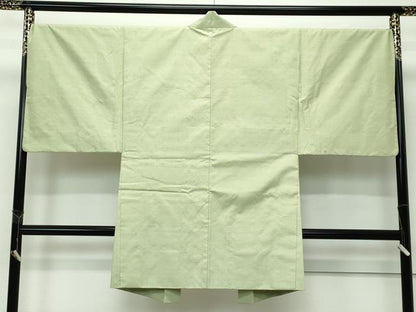 平和屋着物＃極上 本場結城紬 重要無形文化財 男性 長羽織 柳茶色 羽裏：鳥獣戯画 逸品 CZAA4279s5