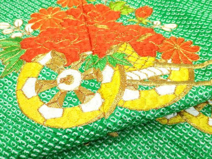 平和屋着物■極上　七五三　女の子　7歳　祝着・袋帯セット　総絞り　総刺繍　駒刺繍　花車文　逸品　CZAA4283s5