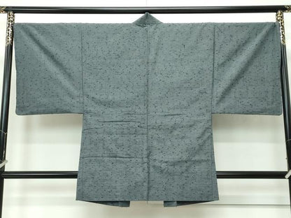 平和屋着物■極上 男性 紬・髭紬羽織セット 色無地 利休鼠色 逸品 CZAA4300s5