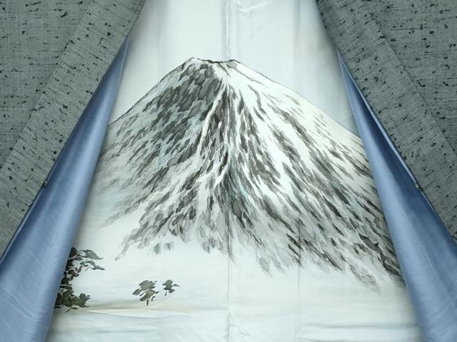 平和屋着物■極上 男性 紬・髭紬羽織セット 色無地 利休鼠色 逸品 CZAA4300s5
