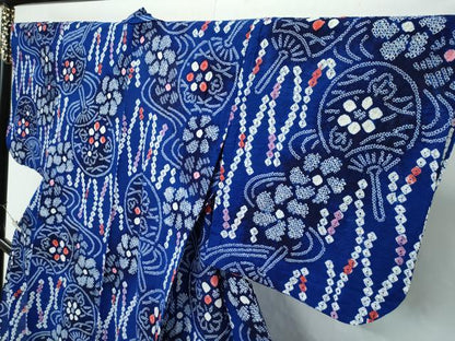 平和屋着物∴極上 夏物 浴衣 有松鳴海絞り 流水団扇花文 綿 逸品 CZAA4315s5