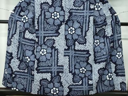 平和屋着物∴極上 夏物 浴衣 有松鳴海絞り 格子花文 綿 逸品 CZAA4316s5