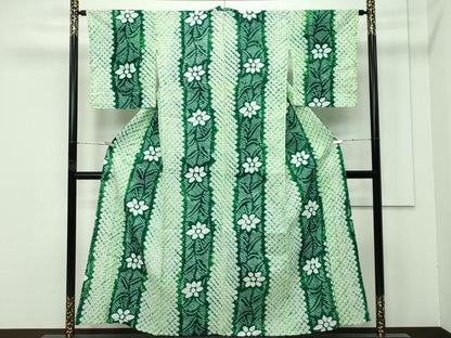 平和屋着物∴極上 夏物 浴衣 有松鳴海絞り 草花間道 綿 逸品 未使用 CZAA4317s5