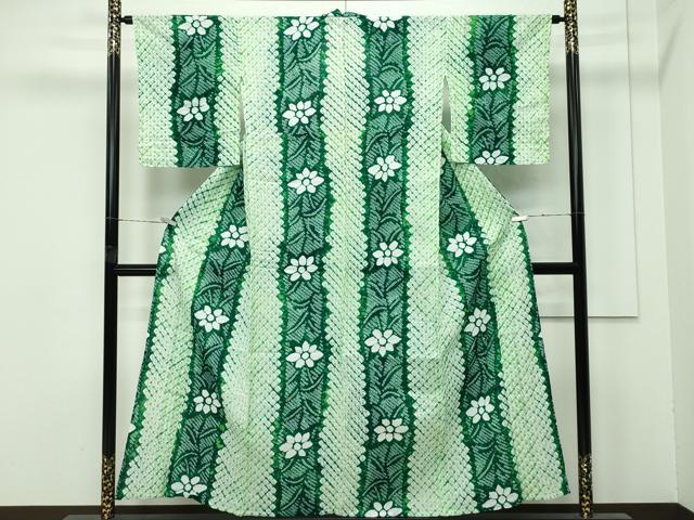 平和屋着物∴極上 夏物 浴衣 有松鳴海絞り 草花間道 綿 逸品 未使用 CZAA4317s5