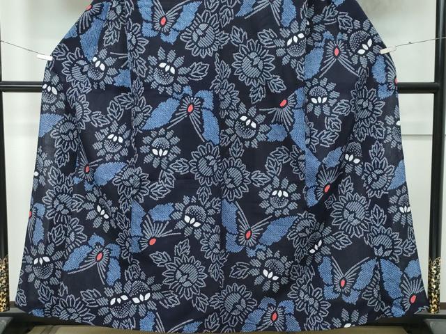 平和屋着物■極上　夏物　浴衣　有松鳴海絞り　花蝶文　綿　逸品　CZAA4319s5