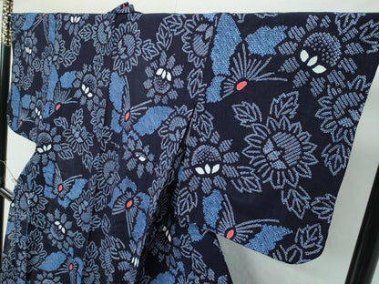 平和屋着物■極上　夏物　浴衣　有松鳴海絞り　花蝶文　綿　逸品　CZAA4319s5