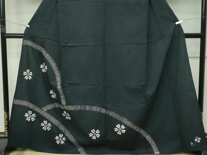 平和屋着物∴極上 夏物 浴衣 有松鳴海絞り 訪問着 舞花文 黒地 綿 逸品 CZAA4325s5