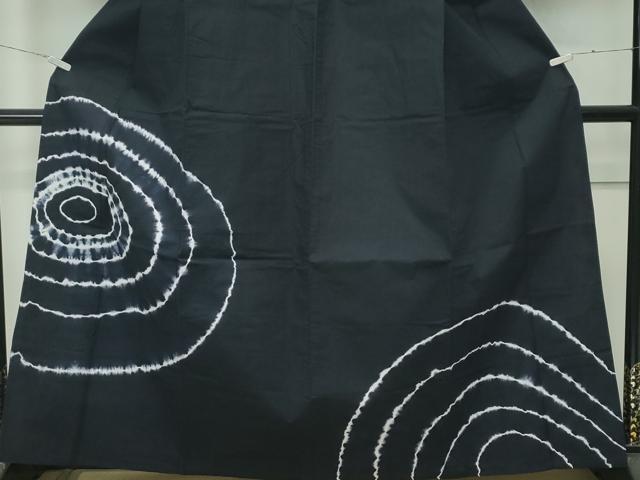 平和屋着物∴極上 夏物 浴衣 有松鳴海絞り 訪問着 丸文 濃紺地 綿 逸品 CZAA4326s5