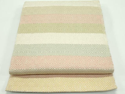 平和屋本店■極上　伊兵衛織　工芸手織　八寸名古屋帯　入子菱　逸品　CZAA4337s5