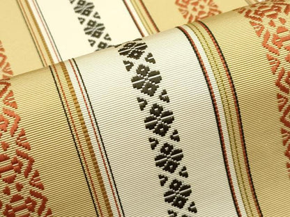 平和屋本店■極上　1897年創業　名門岡野　本場筑前博多織　千年工房　伝統工芸士　岡崎暘　八寸名古屋帯　献上　逸品　CZAA4396s5