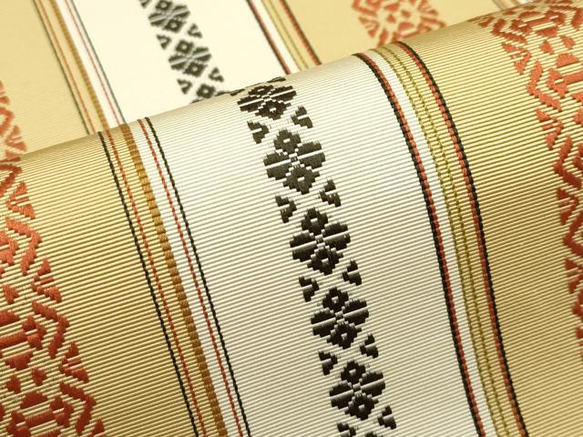 平和屋本店■極上　1897年創業　名門岡野　本場筑前博多織　千年工房　伝統工芸士　岡崎暘　八寸名古屋帯　献上　逸品　CZAA4396s5