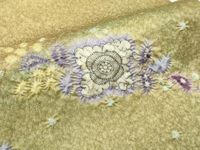 平和屋本店●極上　初代　久保田一竹　太鼓柄袋帯　辻が花　絞り　金通し地　逸品　CZAA4399s5