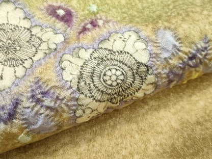 平和屋本店●極上　初代　久保田一竹　太鼓柄袋帯　辻が花　絞り　金通し地　逸品　CZAA4399s5