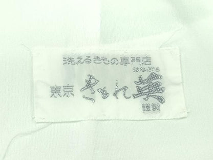 平和屋着物▽極上 洗える最高級着物 ＜英＞はなぶさ謹製 色無地 若葉色 単衣 逸品 CZAA4403s6