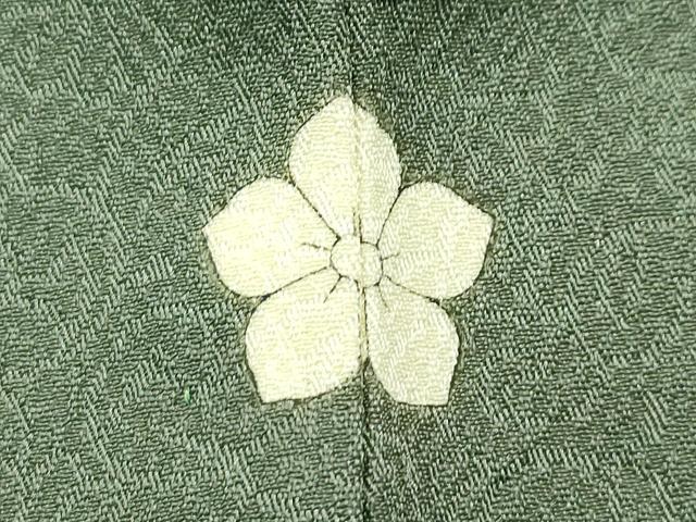 平和屋着物▽極上　洗える最高級着物　＜英＞はなぶさ謹製　色無地　麹塵色　菊唐草地紋　単衣　逸品　CZAA4404s6