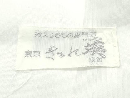 平和屋着物▽極上　洗える最高級着物　＜英＞はなぶさ謹製　色無地　亜麻色　単衣　たとう紙付き　逸品　CZAA4405s6