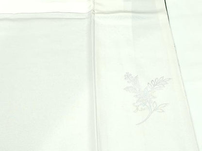 平和屋本店●極上　訪問着　花唐草文　暈し染め　黒地　銀通し地　逸品　CZAA4407s6