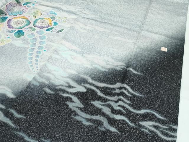 平和屋着物●極上　振袖　作家物　絞り　辻が花　暈し染め　銀通し地　逸品　CZAA4411s6
