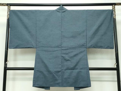 平和屋着物●極上 男性 紬 アンサンブル・長襦袢セット 色無地 錆鉄御納戸色 逸品 未使用 CZAA4421s6