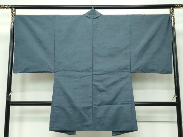 平和屋着物●極上 男性 紬 アンサンブル・長襦袢セット 色無地 錆鉄御納戸色 逸品 未使用 CZAA4421s6