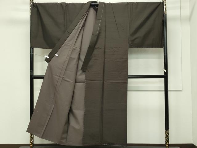 平和屋本店■極上　男性　紬・羽織セット　キングサイズ　着物：海松茶色　羽織：利休色　逸品　未使用　CZAA4423s6
