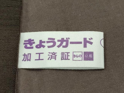 平和屋本店■極上　男性　紬・羽織セット　キングサイズ　着物：海松茶色　羽織：利休色　逸品　未使用　CZAA4423s6