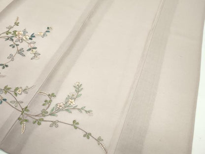 平和屋着物＊極上 夏物 訪問着 総刺繍 枝花文 暈し染め 金糸 空五倍子色地 逸品 未使用 CZAA4426s6