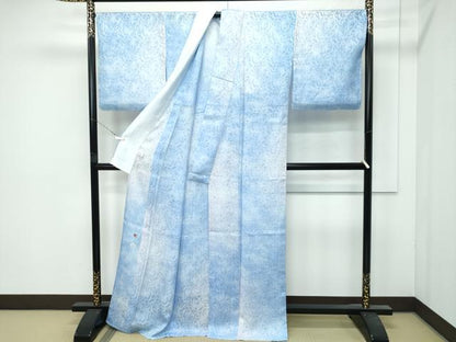 平和屋本店●極上 夏物 吉乃一廉 幻の辻が花 小紋・長襦袢セット 更紗唐草紋紗 暈し染め 東レシルック 反端付き 逸品 未使用 CZAA4428s6