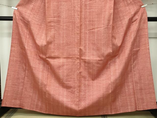 平和屋着物▽極上 竺仙 紬 単衣 赭色 反端付き 逸品 CZAA4430s6