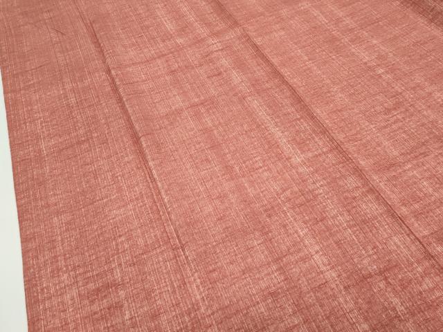 平和屋着物▽極上 竺仙 紬 単衣 赭色 反端付き 逸品 CZAA4430s6