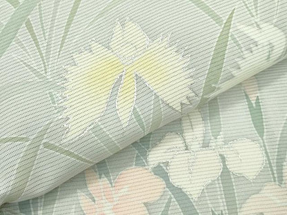 平和屋着物＊極上 夏物 訪問着 絽 草花文 銀彩 絹鼠色地 逸品 未使用 CZAA4433s6