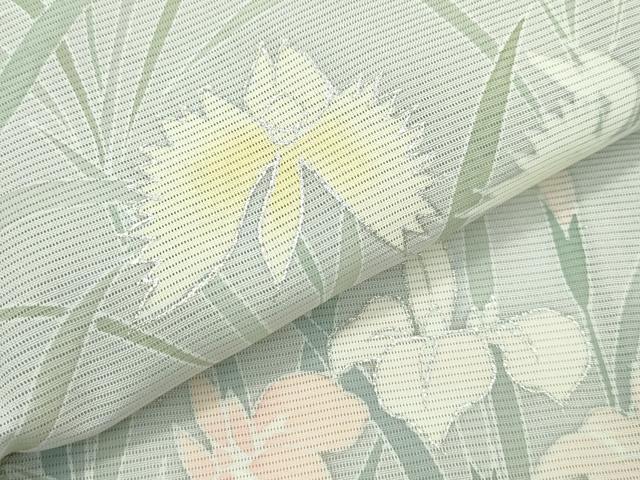 平和屋着物＊極上 夏物 訪問着 絽 草花文 銀彩 絹鼠色地 逸品 未使用 CZAA4433s6