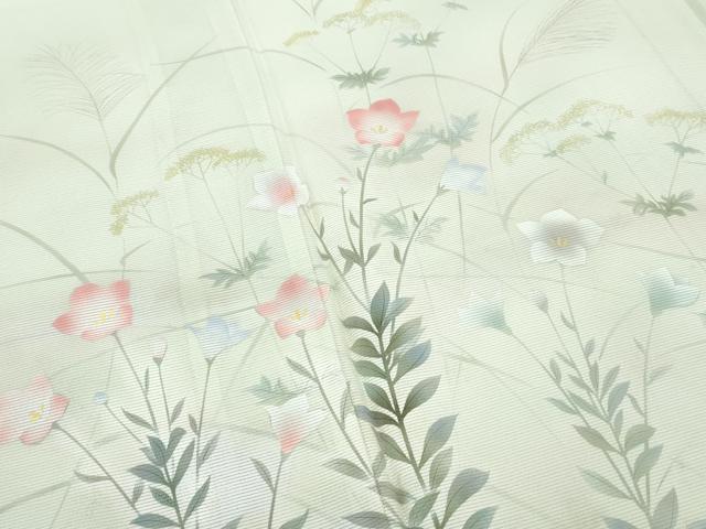 平和屋着物＊極上 夏物 訪問着・長襦袢セット 絽 秋草文 暈し染め