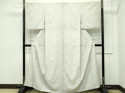 平和屋着物▽極上　洗える最高級着物　＜英＞はなぶさ謹製　小紋　単衣　立波文　逸品　CZAA4439s6