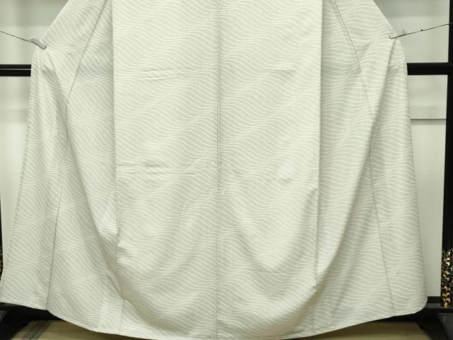 平和屋着物▽極上　洗える最高級着物　＜英＞はなぶさ謹製　小紋　単衣　立波文　逸品　CZAA4439s6