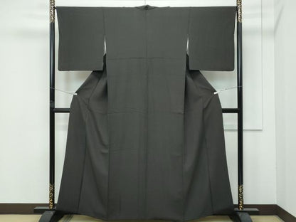 平和屋着物●極上　江戸小紋　角通し　黒地　逸品　CZAA4442s6