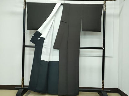 平和屋着物●極上　江戸小紋　角通し　黒地　逸品　CZAA4442s6