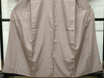 平和屋着物▽極上 お召 単衣 市松文様 空五倍子色×涅色 逸品 未使用 CZAA4445s6