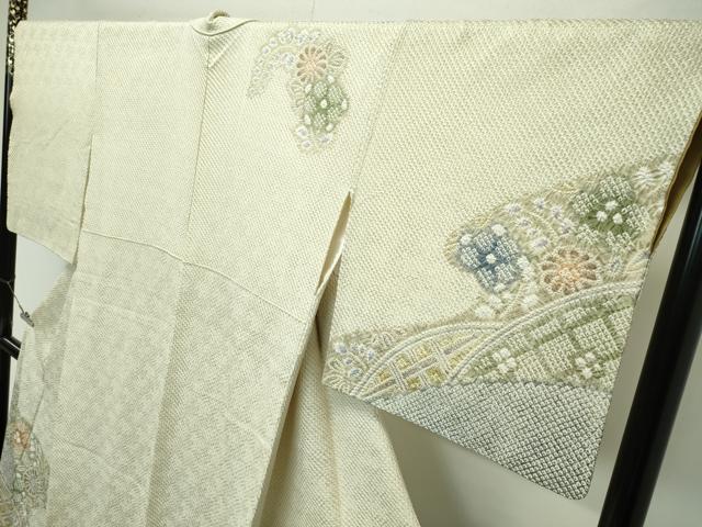 平和屋着物●極上　訪問着　総絞り　籬霞草花文　逸品　CZAA4446s6