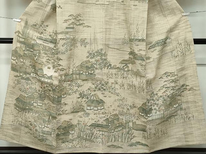 平和屋着物●極上　染織の名門　しょうざん  生紬　訪問着　風景文　逸品　CZAA4452s6