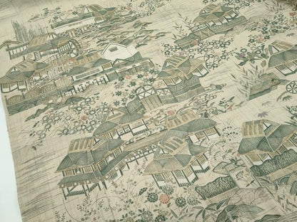 平和屋着物●極上　染織の名門　しょうざん  生紬　訪問着　風景文　逸品　CZAA4452s6