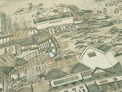 平和屋着物●極上　染織の名門　しょうざん  生紬　訪問着　風景文　逸品　CZAA4452s6