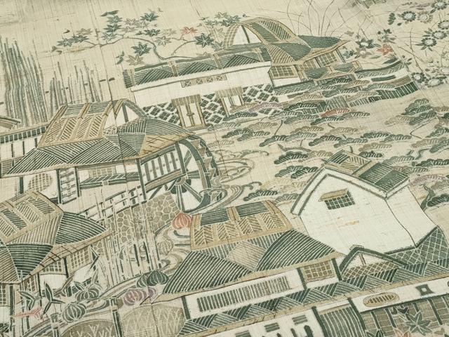 平和屋着物●極上　染織の名門　しょうざん  生紬　訪問着　風景文　逸品　CZAA4452s6
