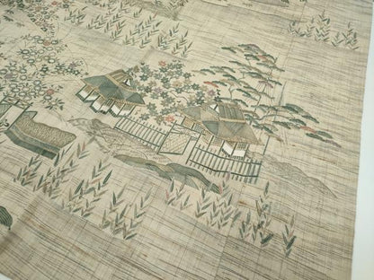 平和屋着物●極上　染織の名門　しょうざん  生紬　訪問着　風景文　逸品　CZAA4452s6