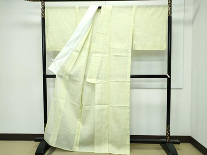平和屋本店＊極上　夏物　本場小千谷ちぢみ　間道　古新織物謹製　証紙付き　麻　逸品　未使用　CZAA4454s6
