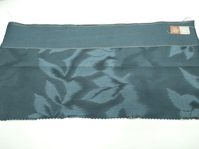 平和屋着物▽極上　西陣　宮階織物謹製　お召　単衣　舞葉文　反端付き　逸品　CZAA4457s6