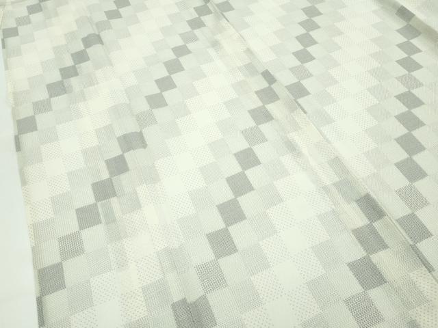 平和屋着物＊極上 夏物 本場大島紬 夏大島 白大島 市松文様 逸品 未使用 CZAA4459s6