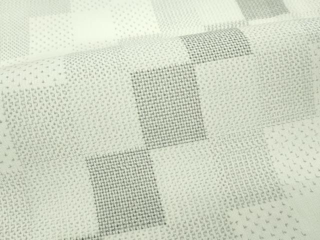 平和屋着物＊極上 夏物 本場大島紬 夏大島 白大島 市松文様 逸品 未使用 CZAA4459s6