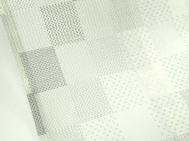 平和屋着物＊極上　夏物　本場大島紬　夏大島　白大島　市松文様　逸品　未使用　CZAA4459s6 平和屋着物＊極上 夏物 本場大島紬 夏大島 白大島 市松文様 逸品 未