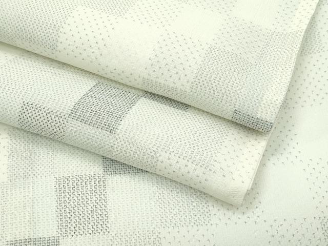 平和屋着物＊極上　夏物　本場大島紬　夏大島　白大島　市松文様　逸品　未使用　CZAA4459s6 平和屋着物＊極上 夏物 本場大島紬 夏大島 白大島 市松文様 逸品 未